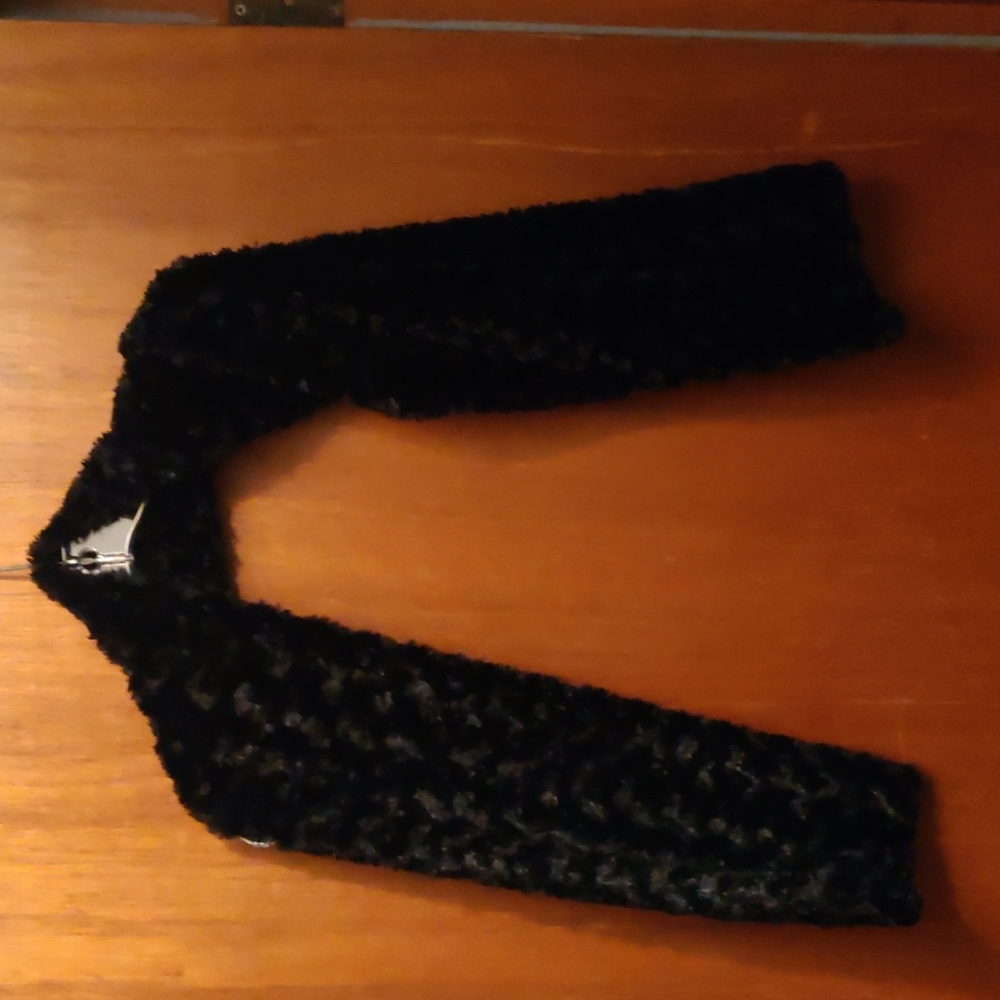 Black Faux Fur Scarf
